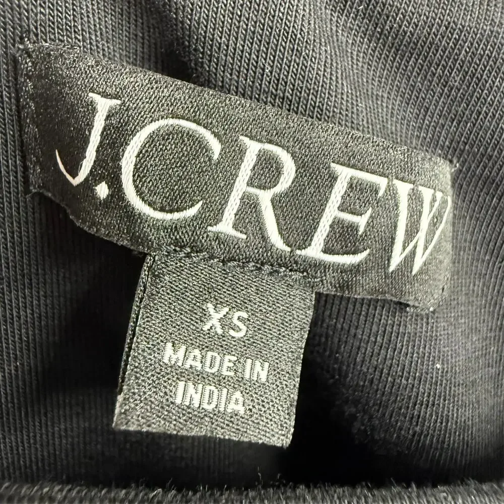 J.Crew Drop Waist Mixy Dress Womens XS Black Scoop Neck Preppy Minimalist CJ497